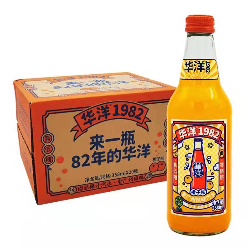 華洋1982橙子味混合果汁汽水358ml*20瓶