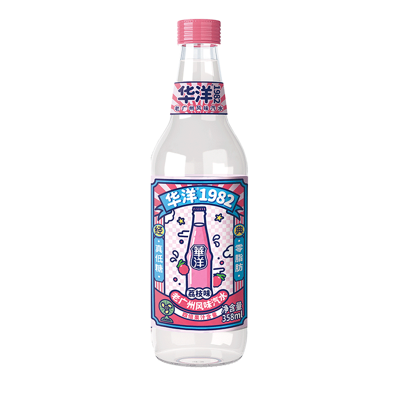 華洋1982荔枝味混合果汁汽水358ml*20瓶