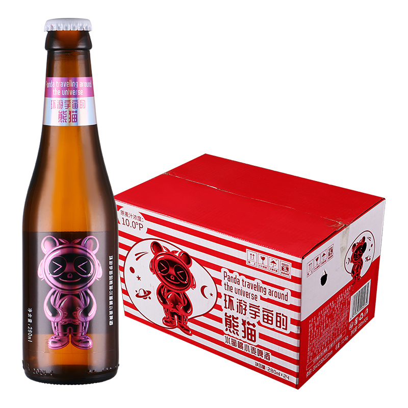 环游宇宙的熊猫水蜜桃小麦啤酒280ml*24瓶